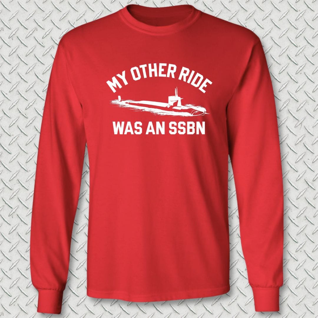 NavyHumor Long-sleeve S / Red My Other Ride Was An SSBN Long Sleeve Tee