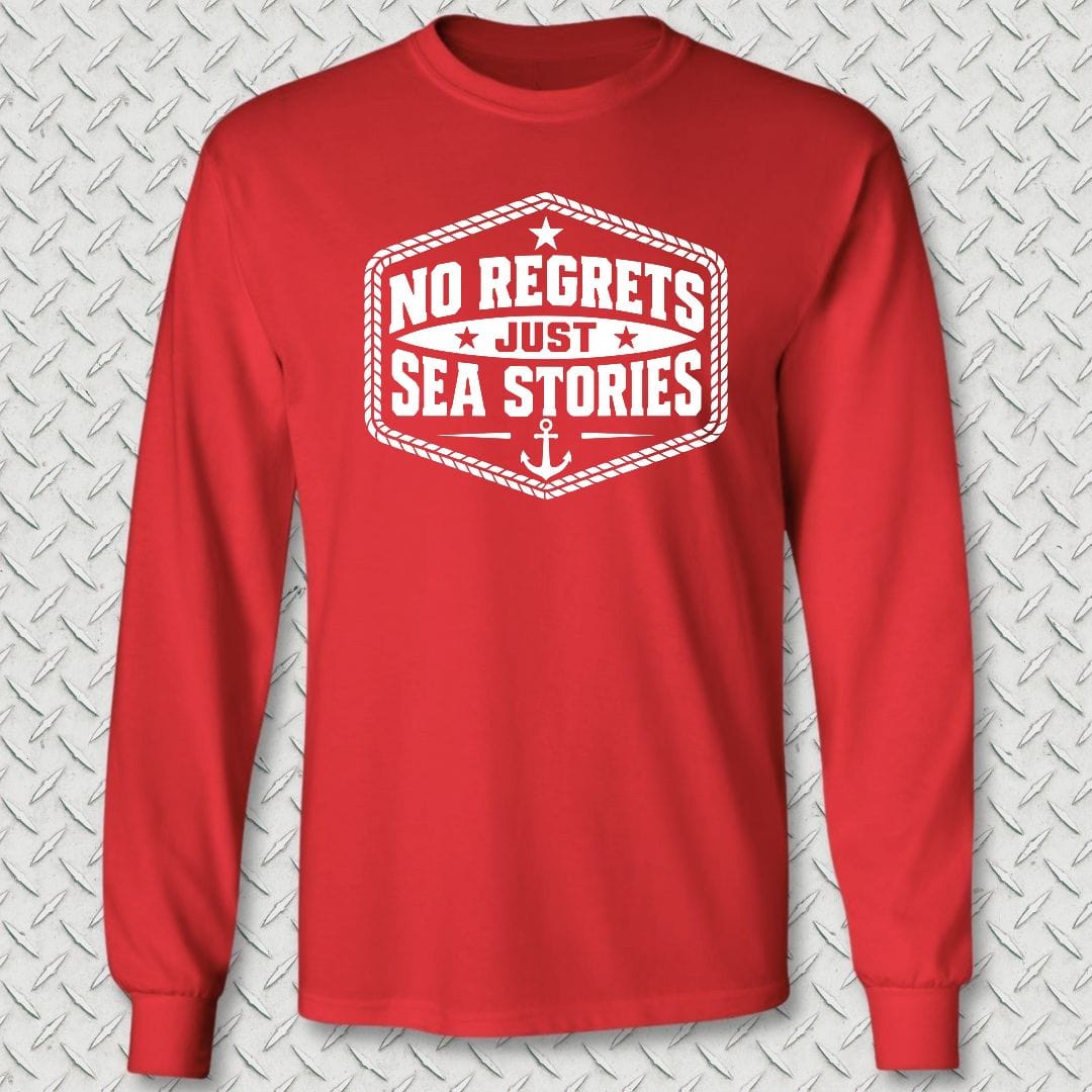 NavyHumor Long-sleeve S / Red No Regrets, Just Sea Stories Long Sleeve Tee