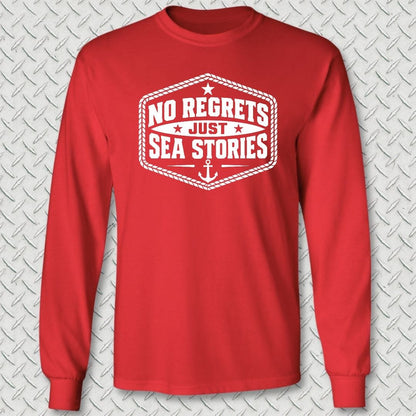 NavyHumor Long-sleeve S / Red No Regrets, Just Sea Stories Long Sleeve Tee