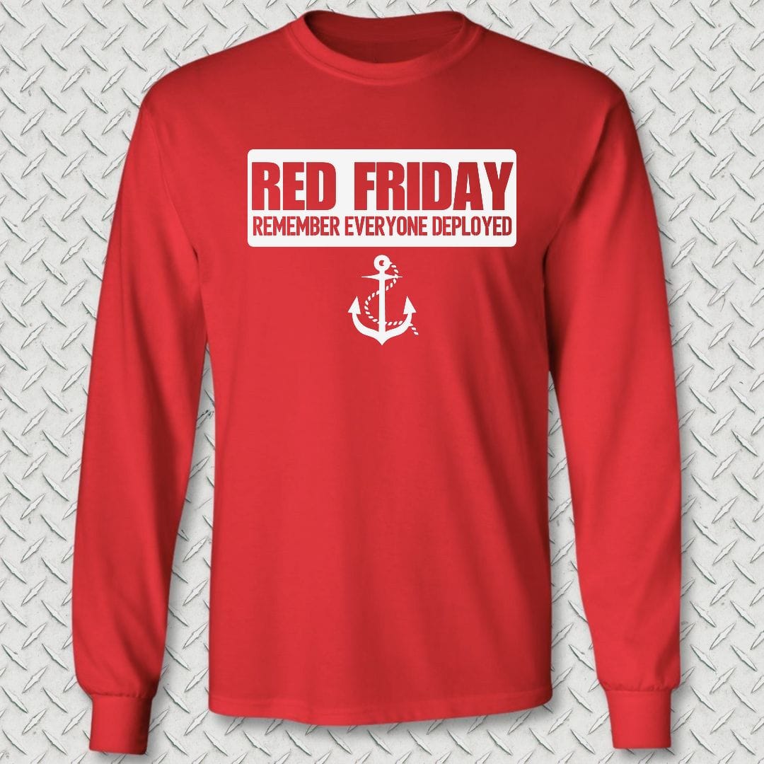 NavyHumor Long-sleeve S / Red Red Friday Banner Long Sleeve Tee