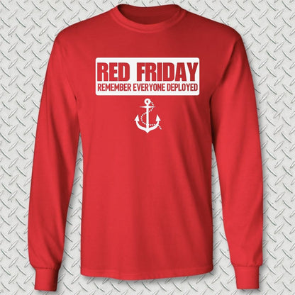 NavyHumor Long-sleeve S / Red Red Friday Banner Long Sleeve Tee