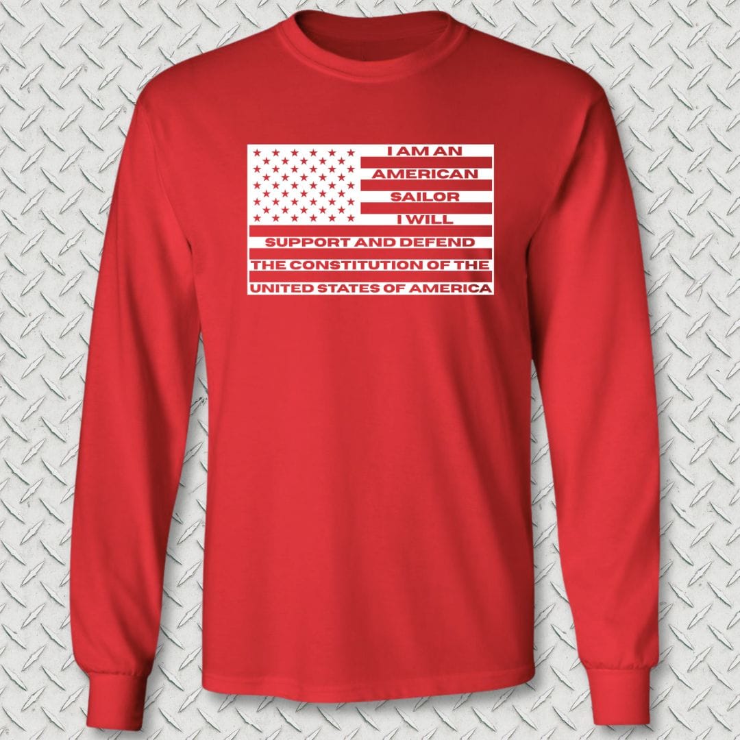 NavyHumor Long-sleeve S / Red Sailor's Creed Flag Long Sleeve Tee