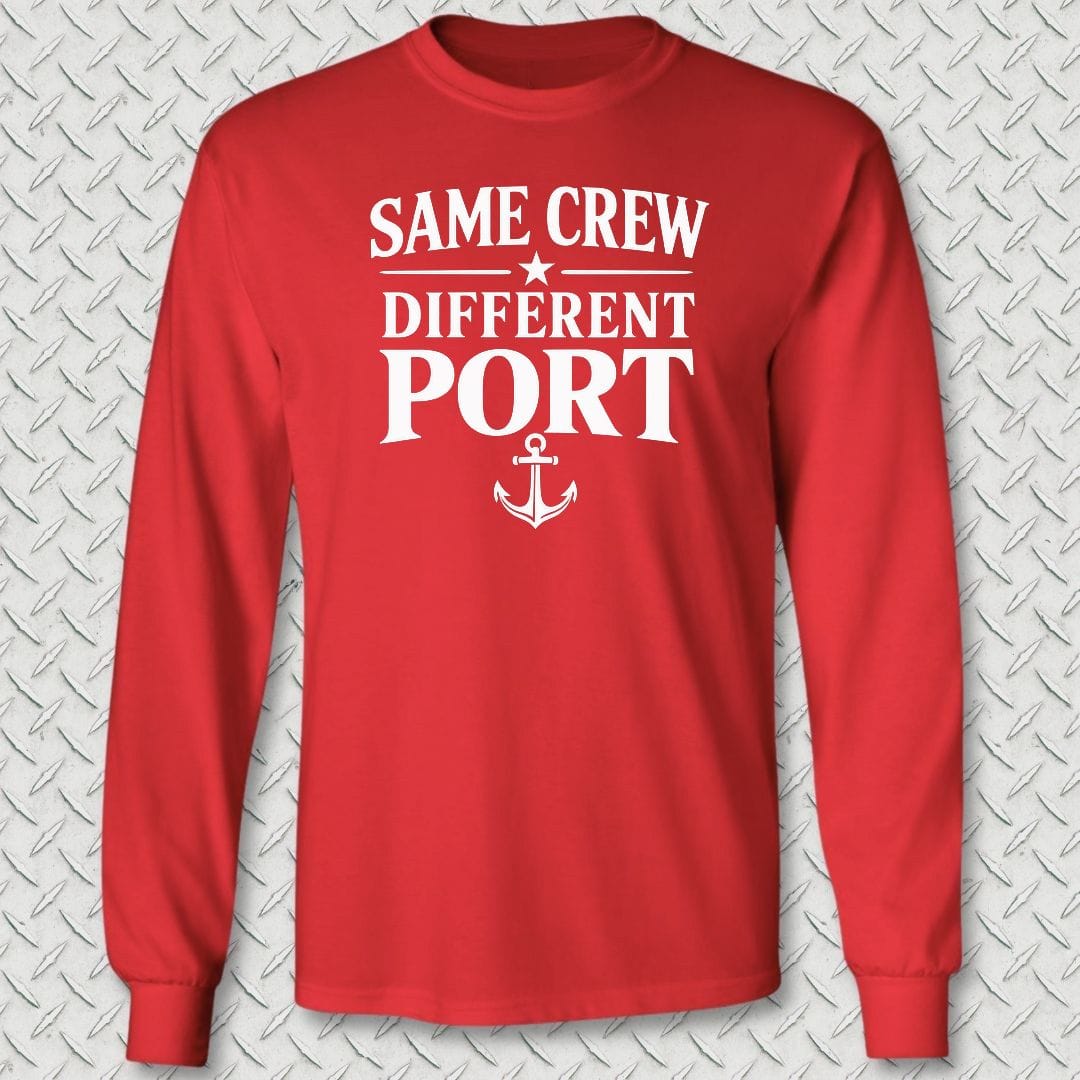NavyHumor Long-sleeve S / Red Same Crew, Different Port Long Sleeve Tee