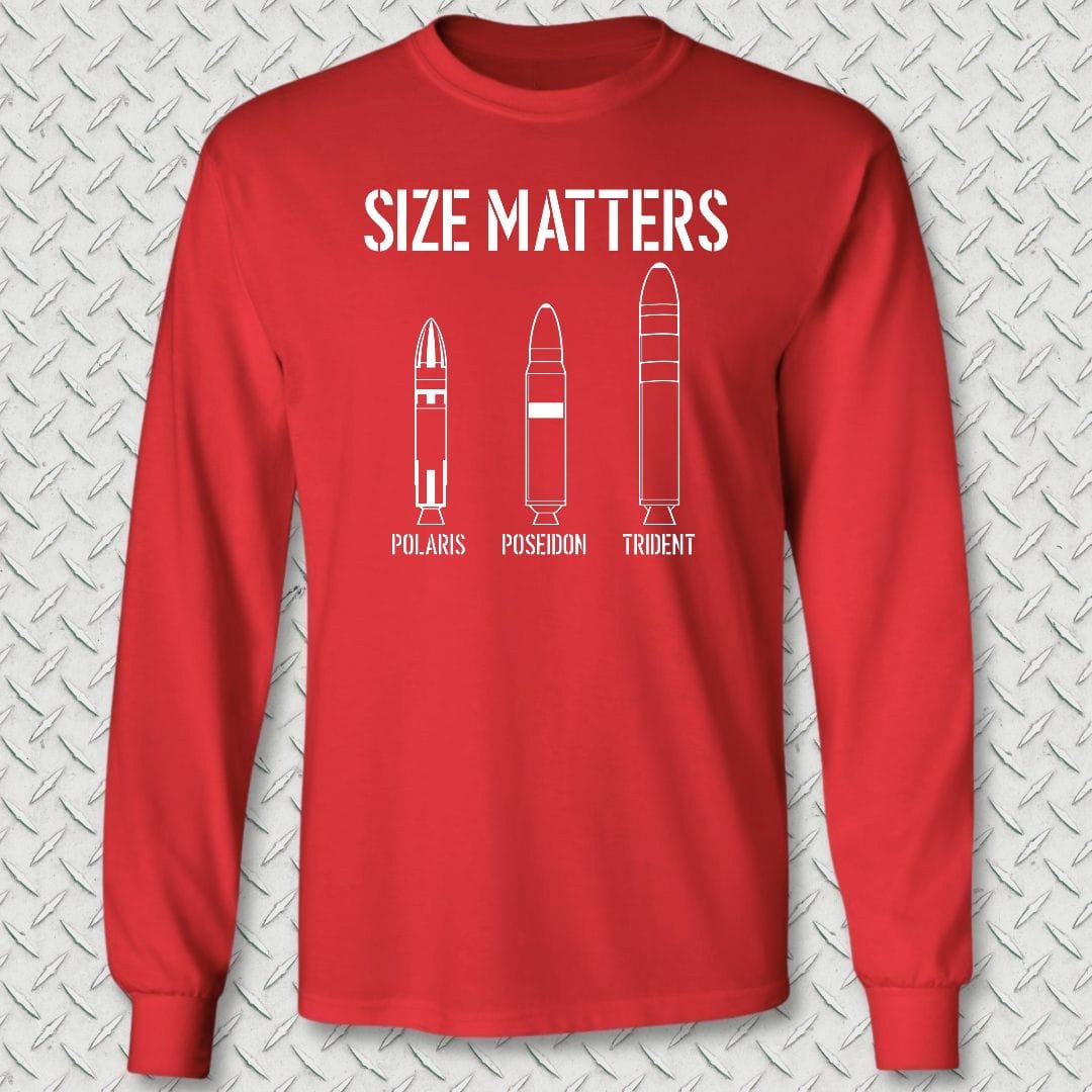 NavyHumor Long-sleeve S / Red Size Matters - Submarine Long Sleeve Tee