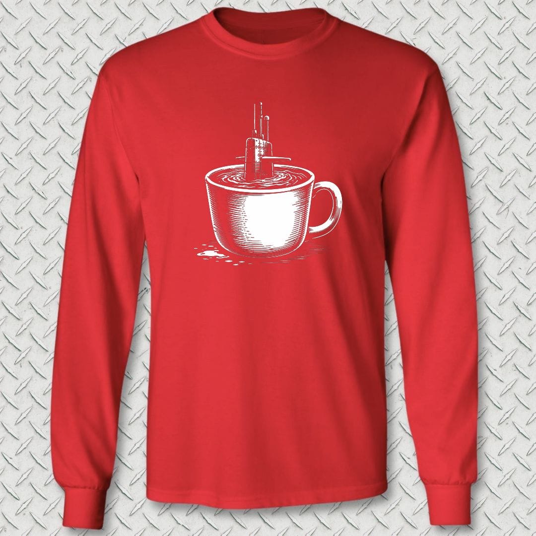 NavyHumor Long-sleeve S / Red Sub In A Cup Long Sleeve Tee
