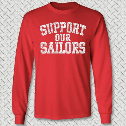 NavyHumor Long-sleeve S / Red Support Our Sailors Long Sleeve Tee