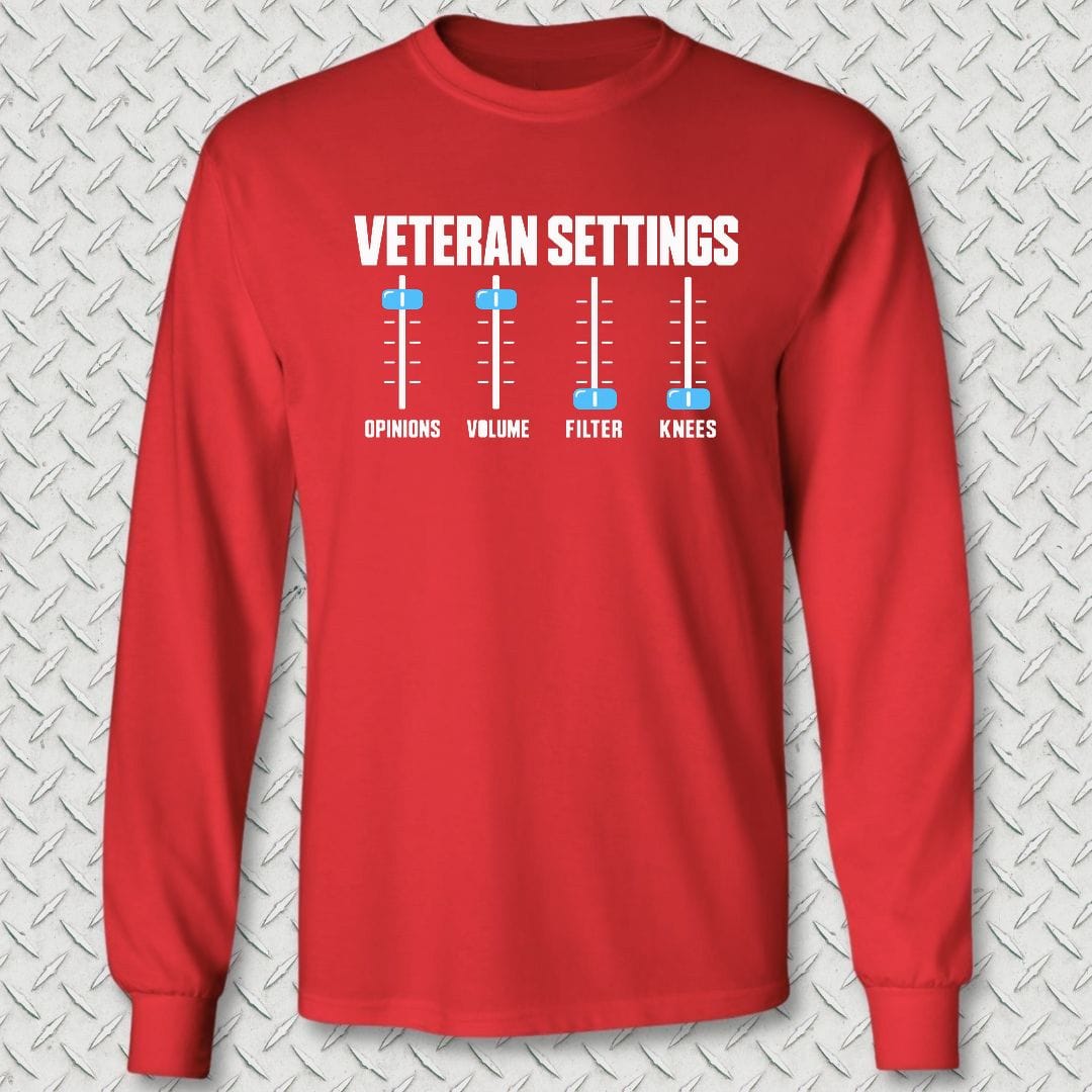 NavyHumor Long-sleeve S / Red Veteran Settings Long Sleeve Tee