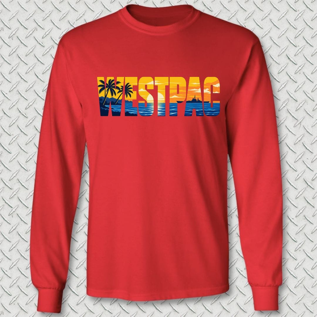 NavyHumor Long-sleeve S / Red WESTPAC Sunset Long Sleeve Tee