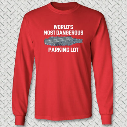 NavyHumor Long-sleeve S / Red World's Most Dangerous Parking Lot Long Sleeve Tee