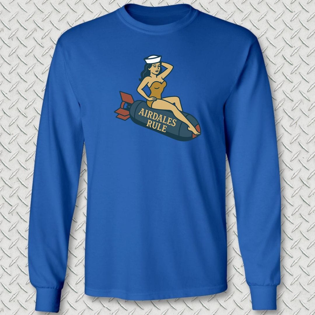NavyHumor Long-sleeve S / Royal Blue Airdales Rule Tattoo Long Sleeve Tee