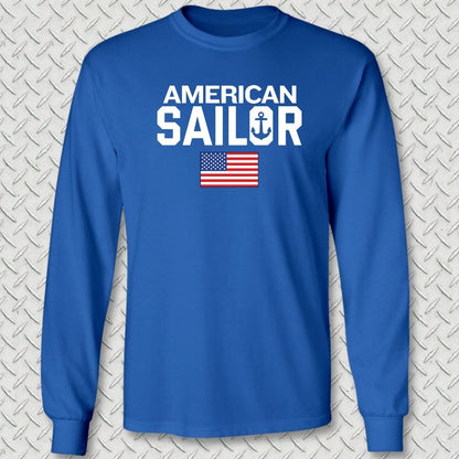 NavyHumor Long-sleeve S / Royal Blue American Sailor Long Sleeve Tee