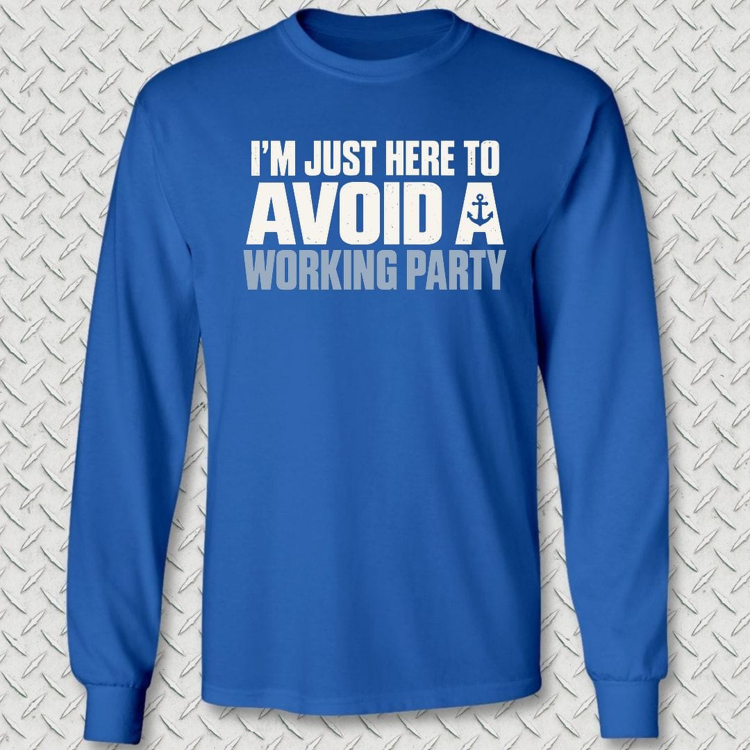 NavyHumor Long-sleeve S / Royal Blue Avoid A Working Party Long Sleeve Tee