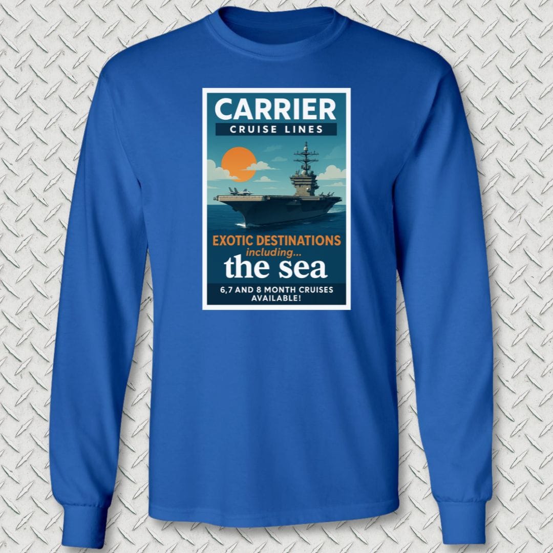 NavyHumor Long-sleeve S / Royal Blue Carrier Cruise Lines Long Sleeve Tee