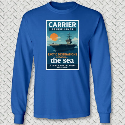NavyHumor Long-sleeve S / Royal Blue Carrier Cruise Lines Long Sleeve Tee