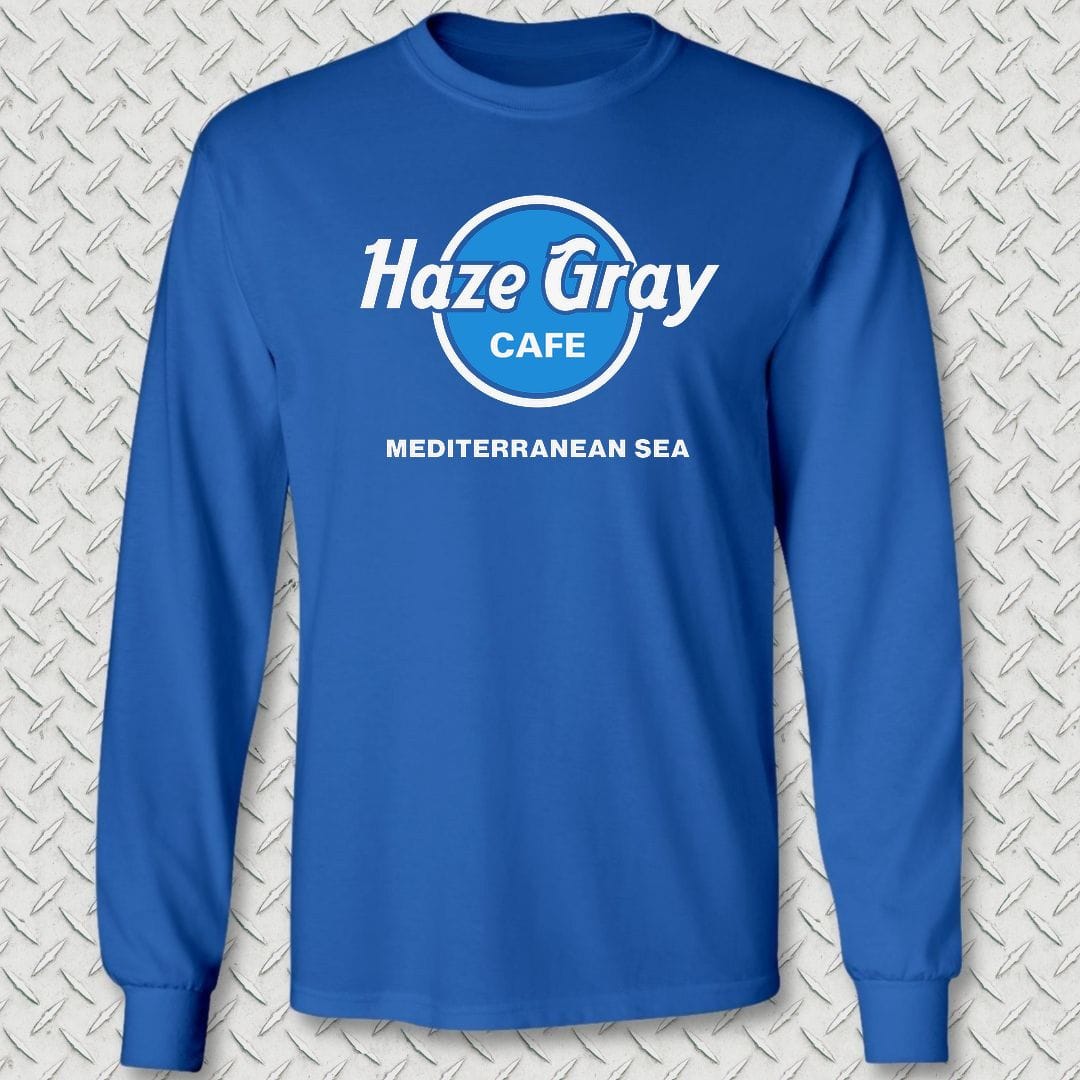 NavyHumor Long-sleeve S / Royal Blue Haze Gray Cafe - Mediterranean Sea Long Sleeve Tee