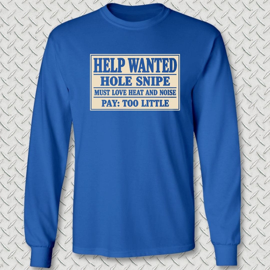 NavyHumor Long-sleeve S / Royal Blue Hole Snipe Help Wanted Long Sleeve Tee