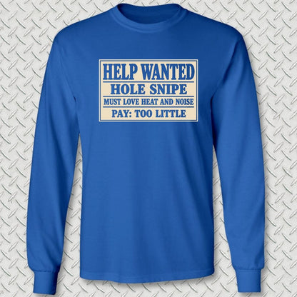 NavyHumor Long-sleeve S / Royal Blue Hole Snipe Help Wanted Long Sleeve Tee