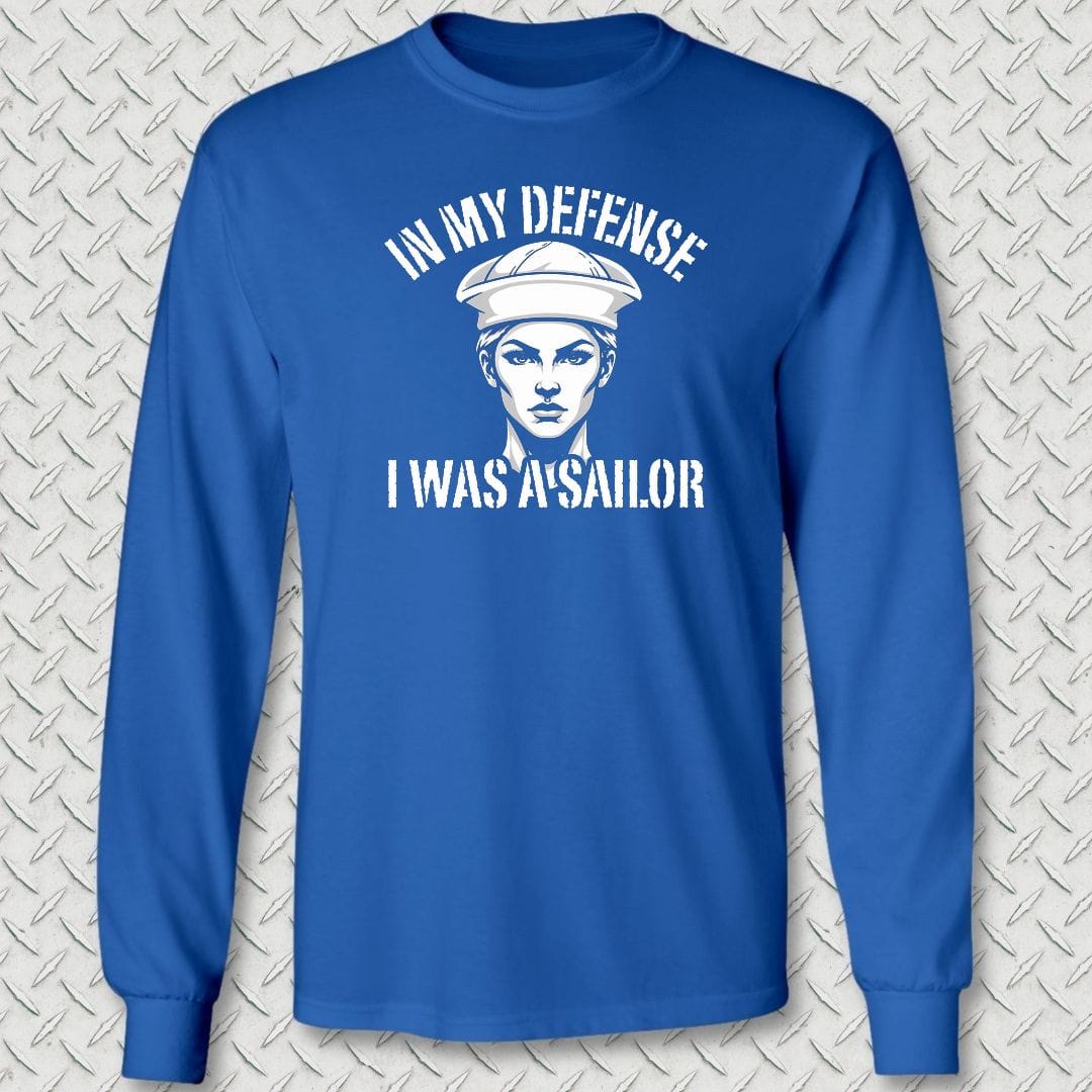 NavyHumor Long-sleeve S / Royal Blue In My Defense - Female Long Sleeve Tee