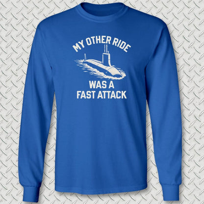 NavyHumor Long-sleeve S / Royal Blue My Other Ride Was A Fast Attack Long Sleeve Tee