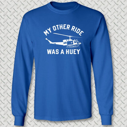NavyHumor Long-sleeve S / Royal Blue My Other Ride Was A Huey Long Sleeve Tee