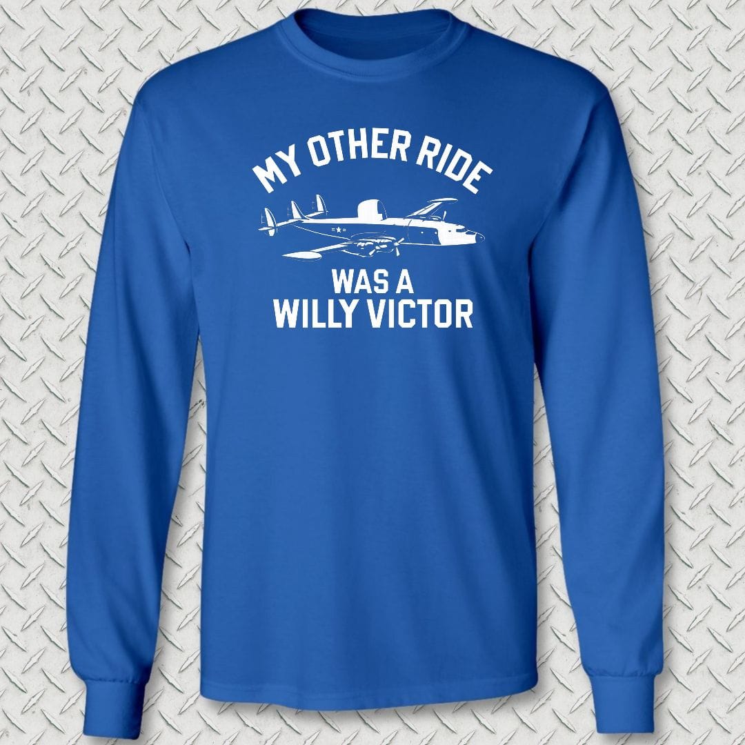 NavyHumor Long-sleeve S / Royal Blue My Other Ride Was A Willy Victor Long Sleeve Tee