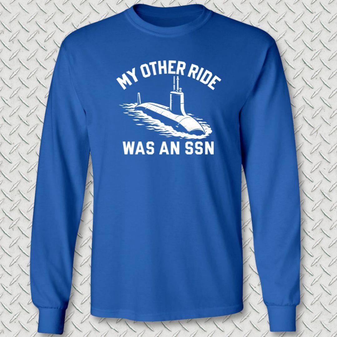 NavyHumor Long-sleeve S / Royal Blue My Other Ride Was An SSN Long Sleeve Tee