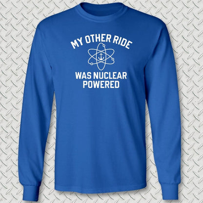 NavyHumor Long-sleeve S / Royal Blue My Other Ride Was Nuclear Powered Long Sleeve Tee