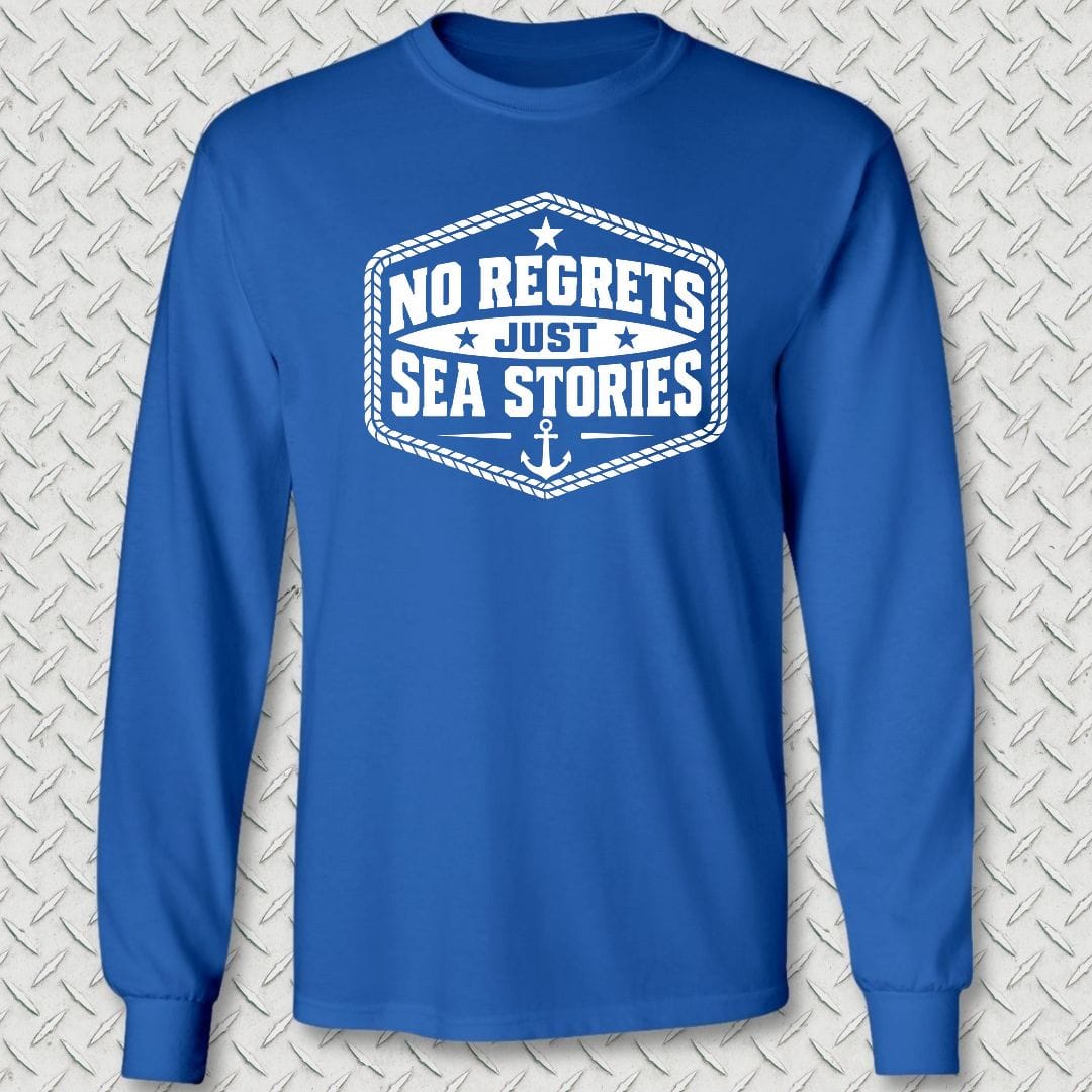 NavyHumor Long-sleeve S / Royal Blue No Regrets, Just Sea Stories Long Sleeve Tee