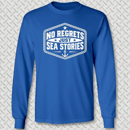 NavyHumor Long-sleeve S / Royal Blue No Regrets, Just Sea Stories Long Sleeve Tee