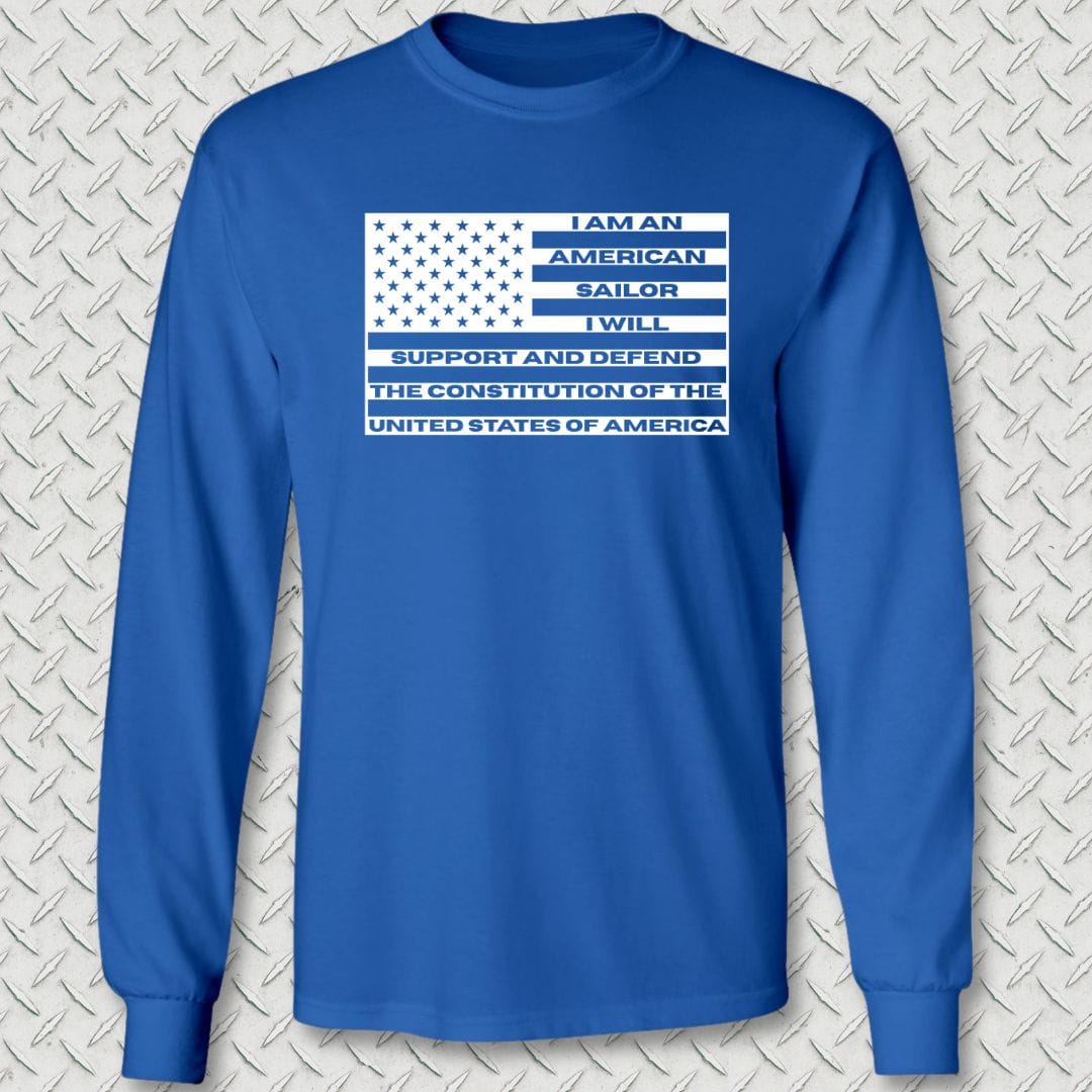 NavyHumor Long-sleeve S / Royal Blue Sailor's Creed Flag Long Sleeve Tee