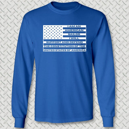 NavyHumor Long-sleeve S / Royal Blue Sailor's Creed Flag Long Sleeve Tee