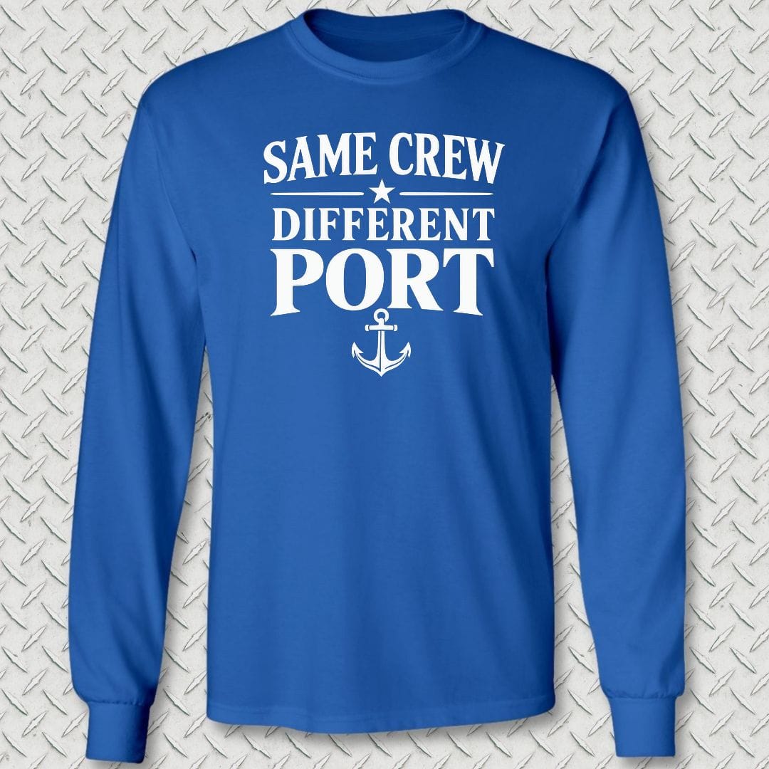 NavyHumor Long-sleeve S / Royal Blue Same Crew, Different Port Long Sleeve Tee