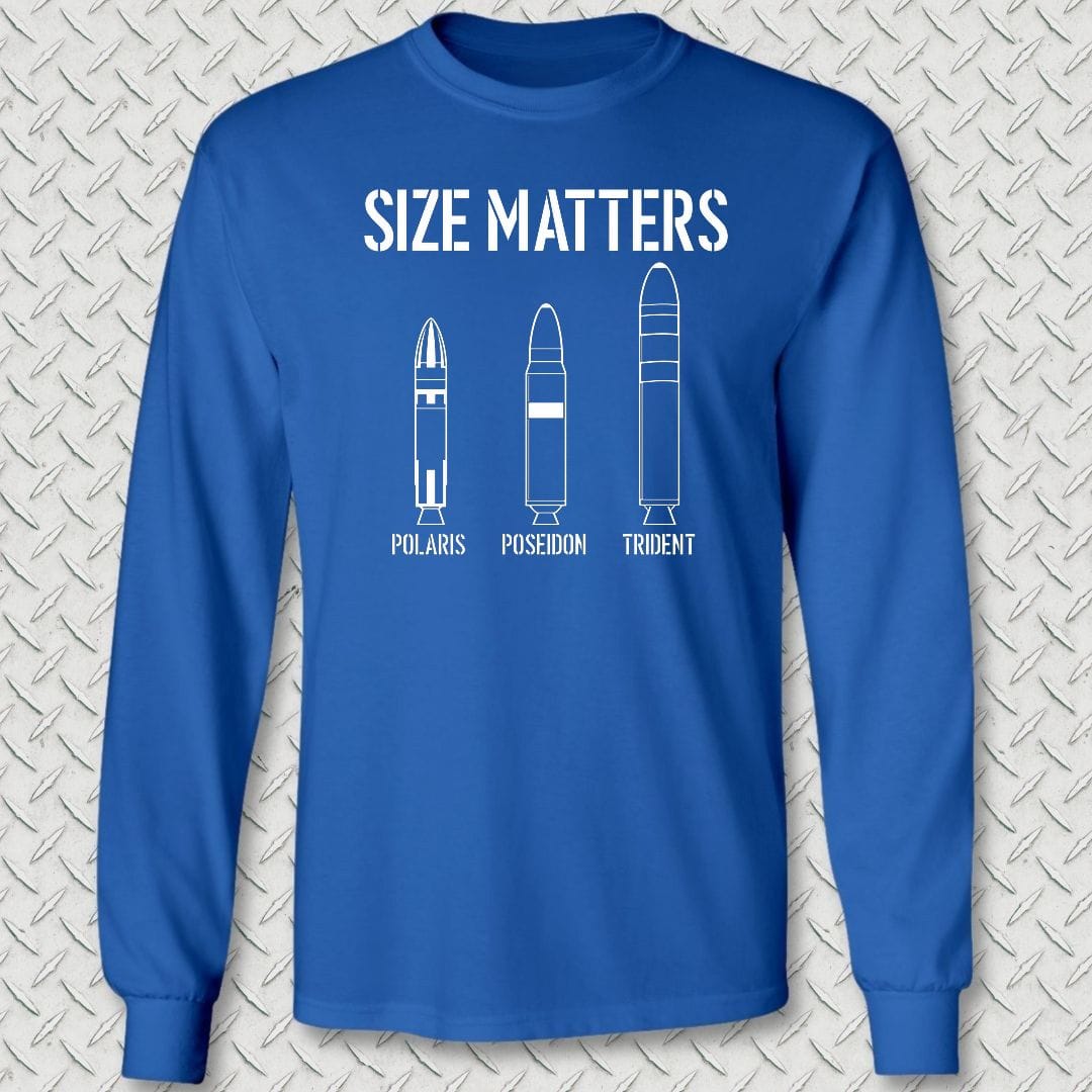 NavyHumor Long-sleeve S / Royal Blue Size Matters - Submarine Long Sleeve Tee