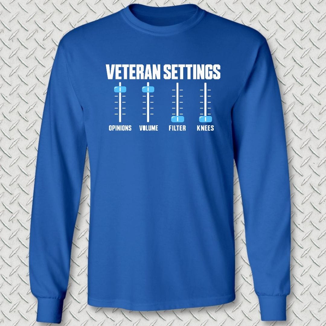 NavyHumor Long-sleeve S / Royal Blue Veteran Settings Long Sleeve Tee