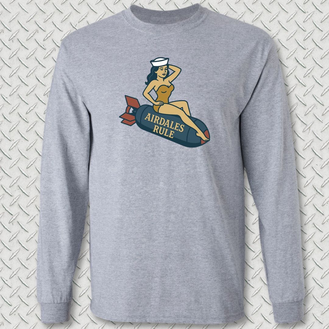 NavyHumor Long-sleeve S / Sport Grey Airdales Rule Tattoo Long Sleeve Tee
