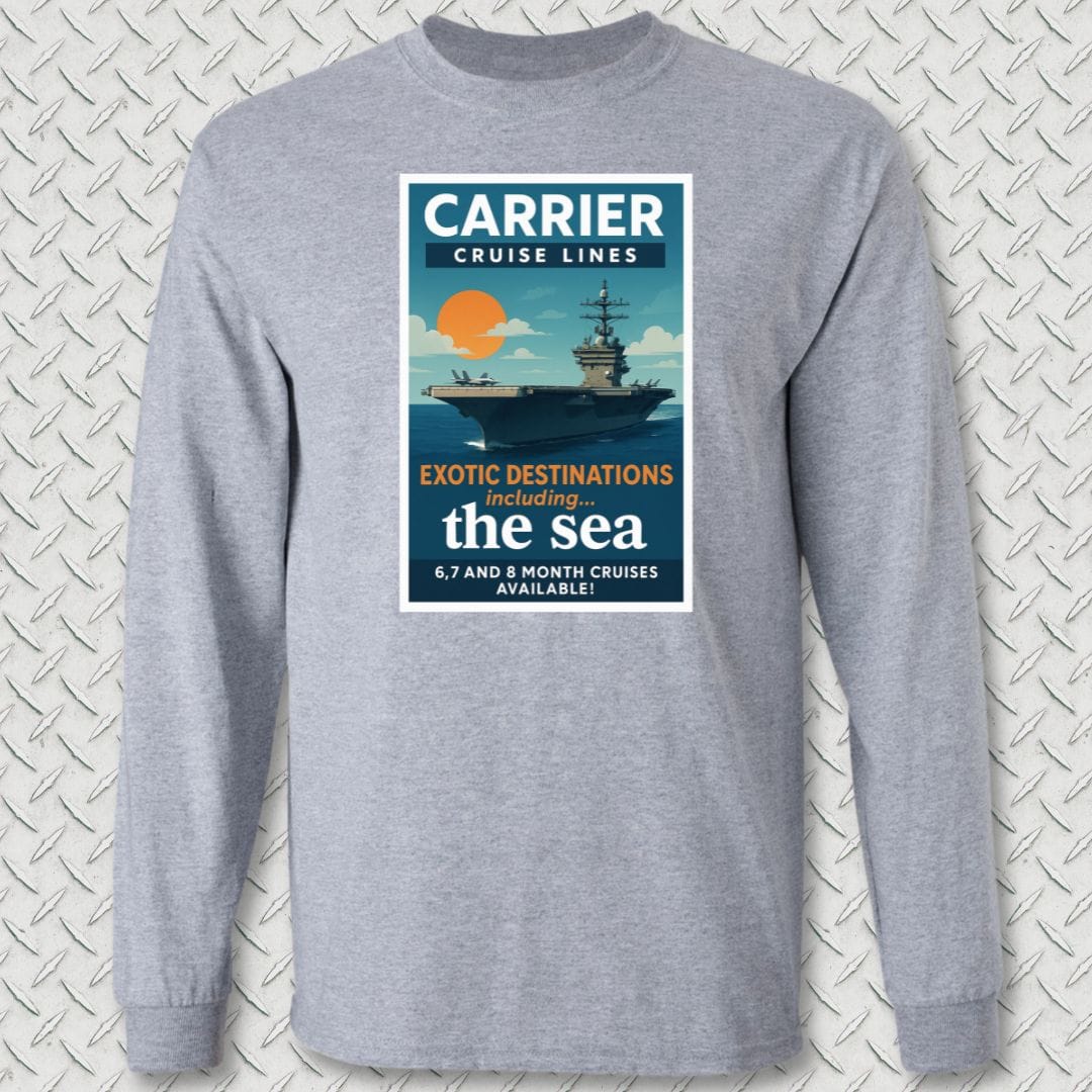 NavyHumor Long-sleeve S / Sport Grey Carrier Cruise Lines Long Sleeve Tee