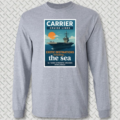 NavyHumor Long-sleeve S / Sport Grey Carrier Cruise Lines Long Sleeve Tee
