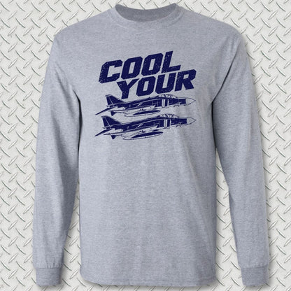 NavyHumor Long-sleeve S / Sport Grey Cool Your Jets Long Sleeve Tee