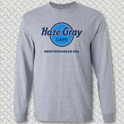 NavyHumor Long-sleeve S / Sport Grey Haze Gray Cafe - Mediterranean Sea Long Sleeve Tee