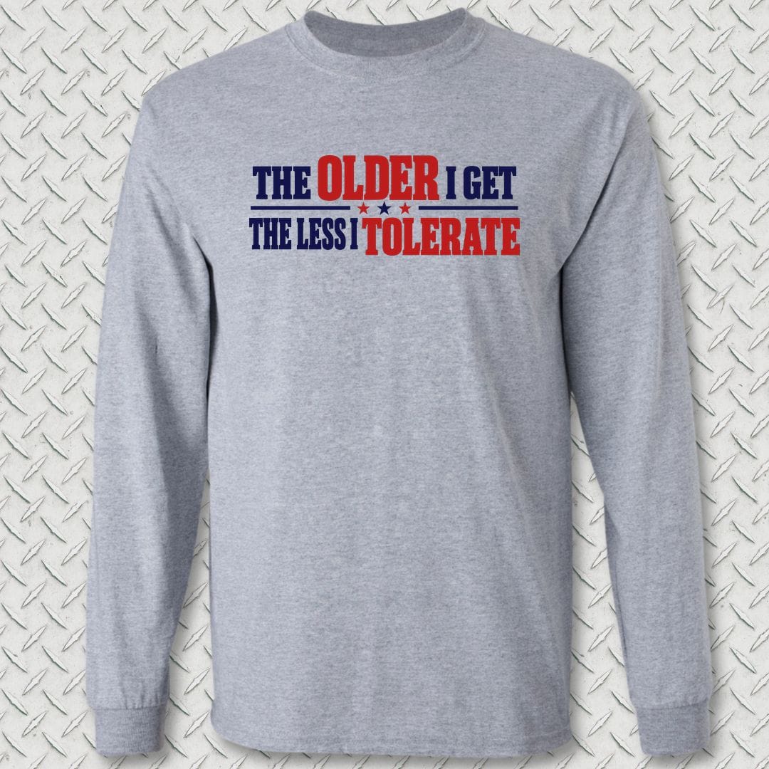 NavyHumor Long-sleeve S / Sport Grey The Less I Tolerate Long Sleeve Tee