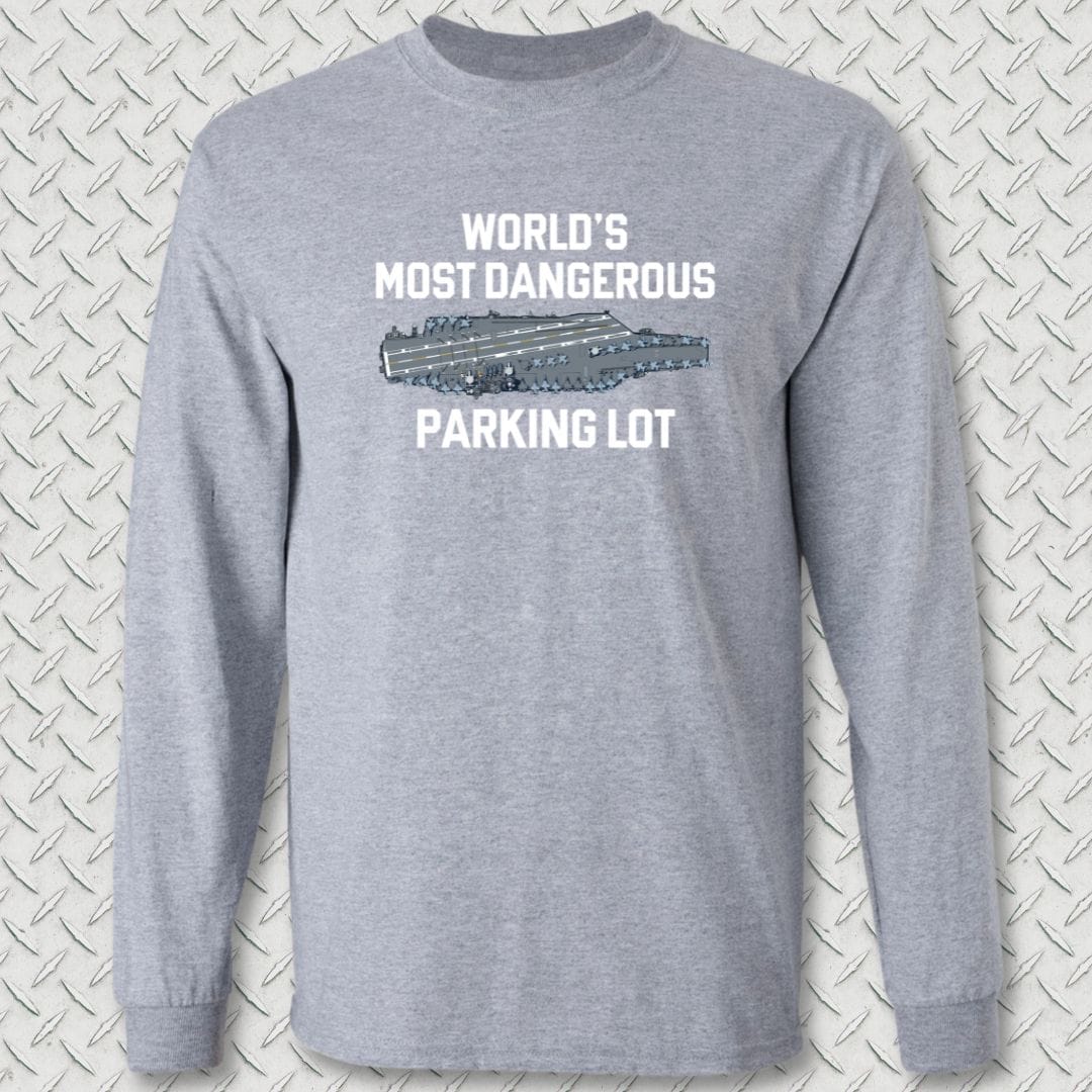 NavyHumor Long-sleeve S / Sport Grey World's Most Dangerous Parking Lot Long Sleeve Tee