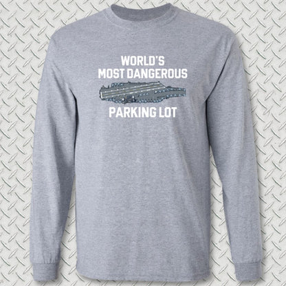 NavyHumor Long-sleeve S / Sport Grey World's Most Dangerous Parking Lot Long Sleeve Tee