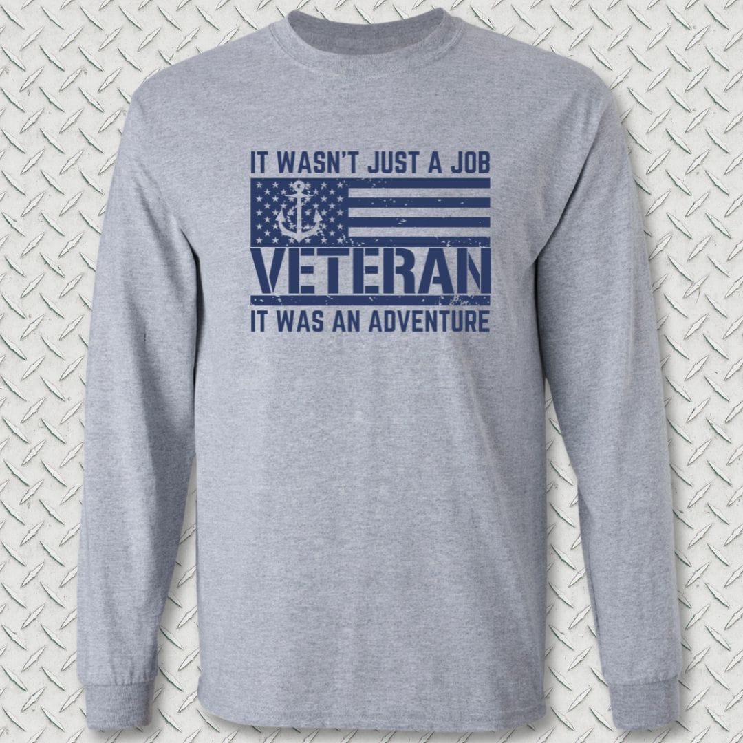 NavyHumor Long-sleeve Sport Grey / S Adventure Veteran Long Sleeve Tee