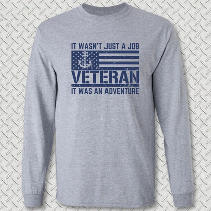NavyHumor Long-sleeve Sport Grey / S Adventure Veteran Long Sleeve Tee