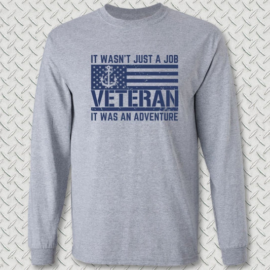 NavyHumor Long-sleeve Sport Grey / S Adventure Veteran Long Sleeve Tee