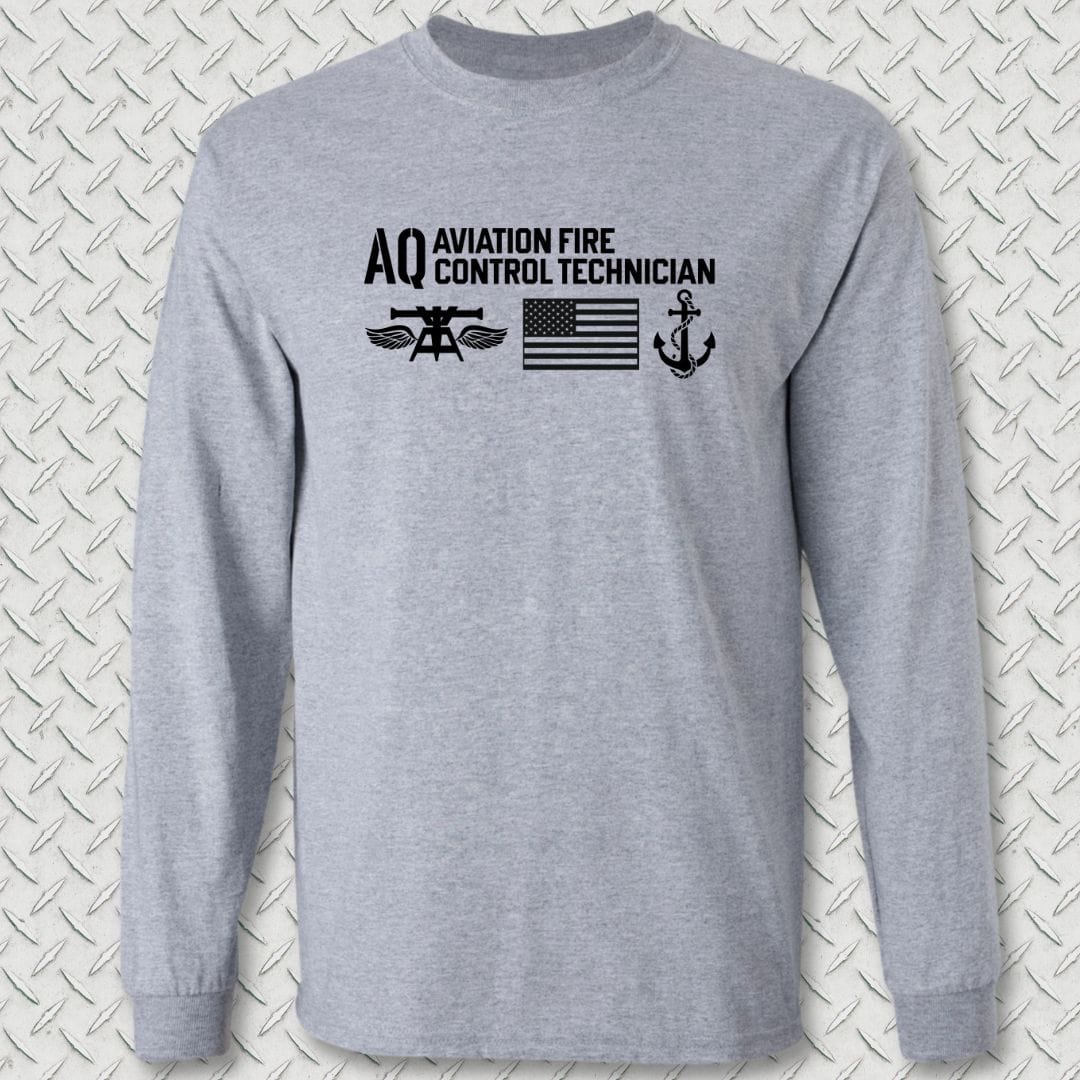 NavyHumor Long-sleeve Sport Grey / S AQ - Flag & Anchor Long Sleeve Tee