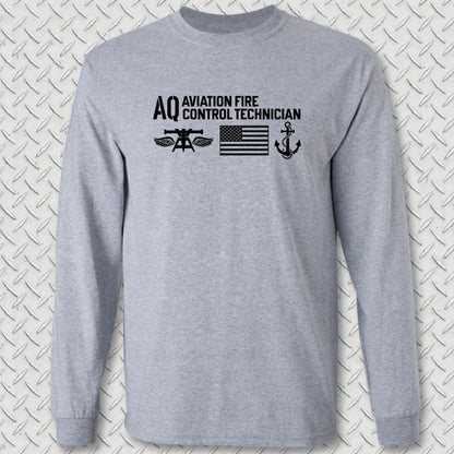 NavyHumor Long-sleeve Sport Grey / S AQ - Flag & Anchor Long Sleeve Tee