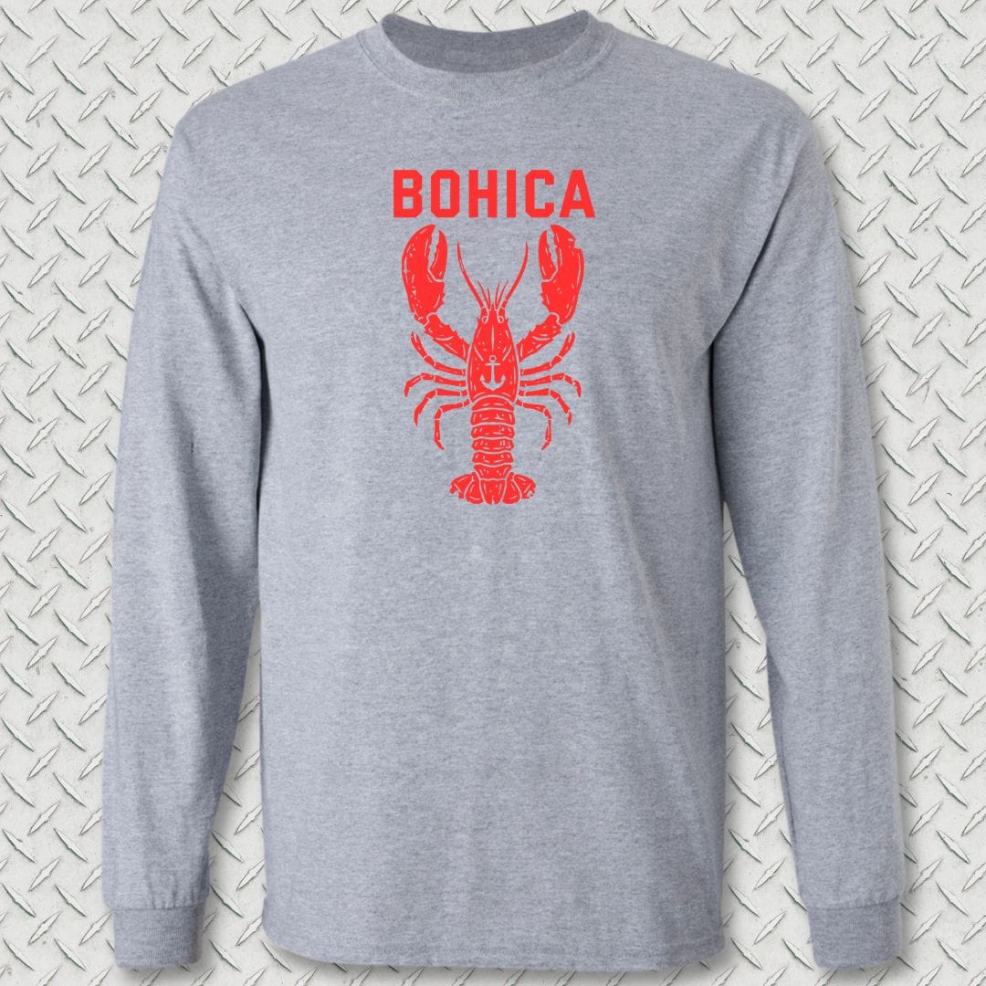 NavyHumor Long-sleeve Sport Grey / S BOHICA Lobster Long Sleeve Tee