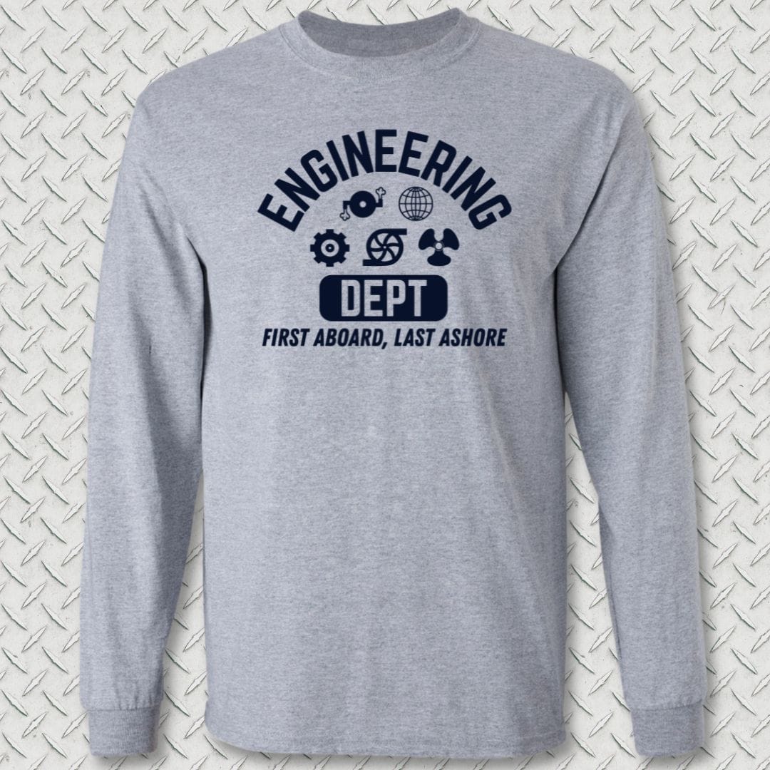 NavyHumor Long-sleeve Sport Grey / S Engineering - First Aboard Long Sleeve Tee