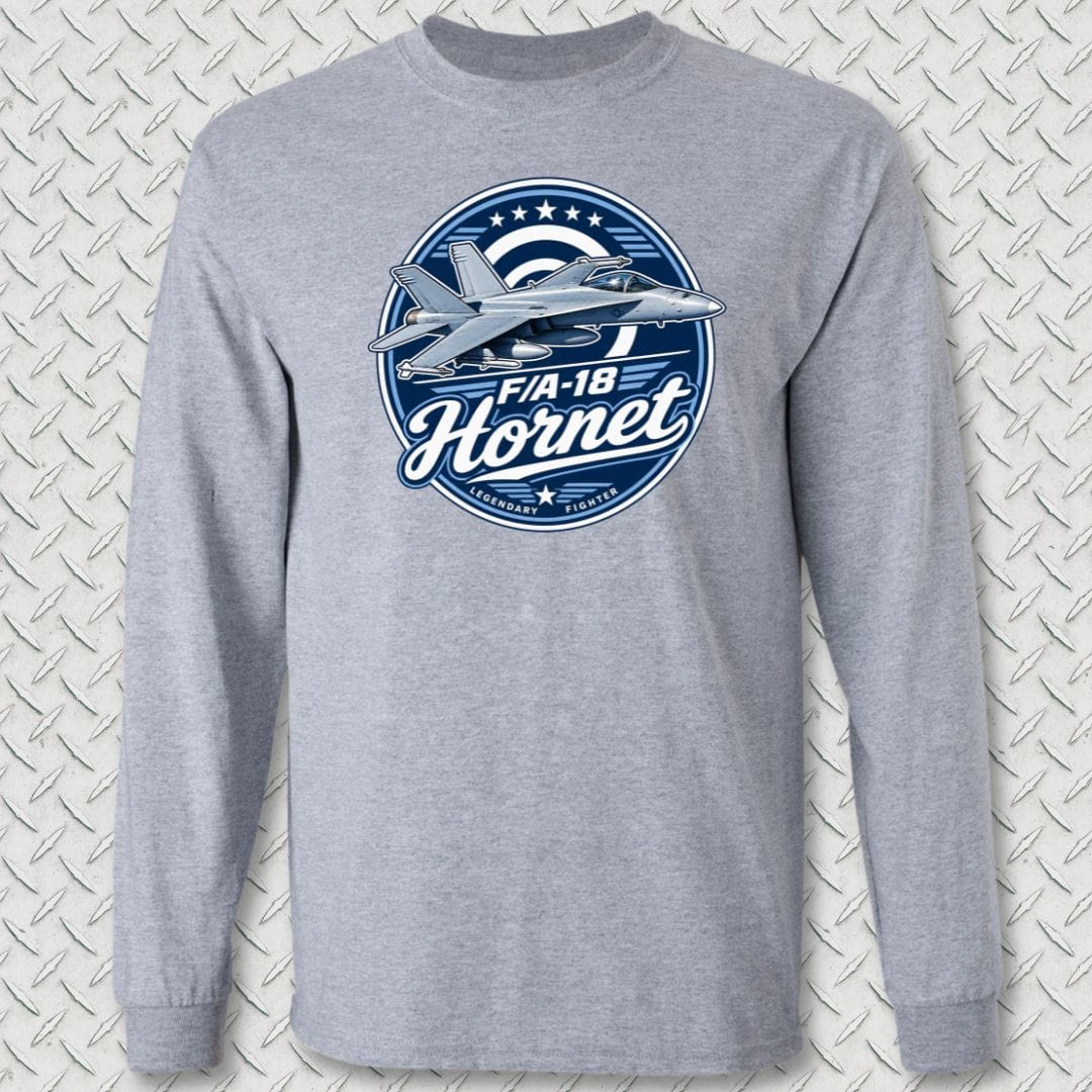 NavyHumor Long-sleeve Sport Grey / S F/A-18 Hornet Legendary Fighter Long Sleeve Tee